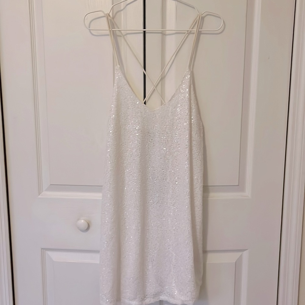 White sequin dress